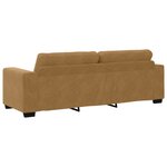 Canapé 3 places vidaXL en velours marron de 180 cm