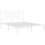 vidaXL Cadre de lit métal avec tête de lit blanc 140x190 cm