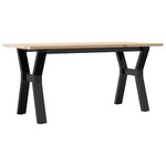 vidaXL Table basse cadre en Y 100x50x45 cm bois de pin massif et fonte