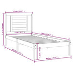 vidaXL Cadre de lit sans matelas noir 75x190 cm bois massif