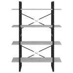 vidaXL Bibliothèque à 4 niveaux gris béton bois d'ingénierie