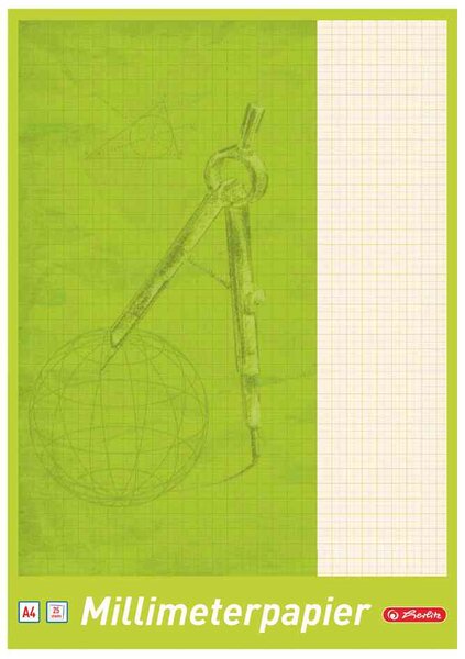Bloc de 20 feuilles de Papier millimétré A3 80 g Rouge HERLITZ