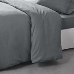 Housse de couette - 140 x 200 cm uni - Acier