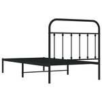 vidaXL Cadre de lit métal avec tête de lit noir 100x190 cm