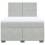vidaXL Sommier à lattes de lit et matelas Gris clair 140x190cm Velours