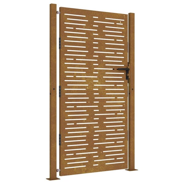 vidaXL Portail de jardin 105x205 cm acier corten conception de carré