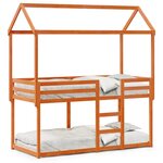 vidaXL Lit superposé avec toit cire marron 90x200cm bois de pin massif