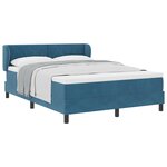 Lit à ressort vidaXL avec matelas bleu foncé 140x190 cm en velours