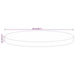vidaXL Dessus de table Ø 50x3 8 cm rond bois de manguier massif