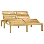 vidaXL Chaise longue double et coussins rouge Bois de pin imprégné