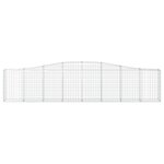 vidaXL Paniers à gabions arqués 2 Pièces 400x30x80/100 cm Fer galvanisé