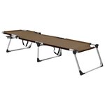 vidaXL Chaise longue pliable extra haute pour seniors Marron Aluminium