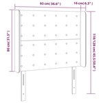 vidaXL Tête de lit avec oreilles Gris foncé 93x16x118/128 cm Tissu