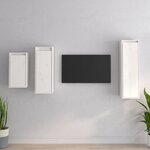 vidaXL Meubles TV 3 Pièces Blanc Bois massif de pin