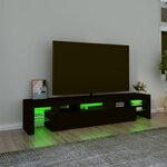 vidaXL Meuble TV avec lumières LED Noir 200x36 5x40 cm