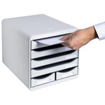 Module De Classement Big Box Maxi 6 Tiroirs Office - Gris Lumière - Exacompta