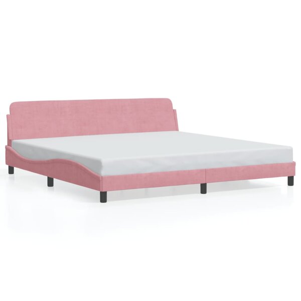 vidaXL Cadre de lit sans matelas rose 200x200 cm velours