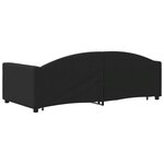 vidaXL Lit de jour avec gigogne et tiroirs noir 90x190 cm tissu