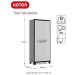 Keter Armoire de rangement avec étagères Titan Noir et gris 182 cm