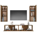 vidaXL Ensemble de meubles TV 4 Pièces Chêne fumé Bois d'ingénierie