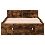 vidaXL Cadre de lit et tiroir chêne fumé 75x190 cm bois d'ingénierie