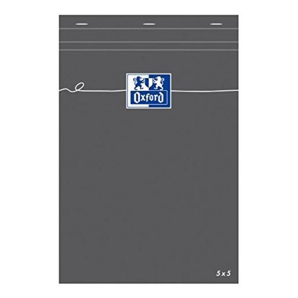 Bloc-notes A5 quadrillé 80 feuilles 80g Modèle Gris OXFORD