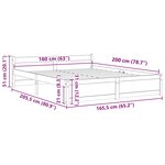 vidaXL Cadre de lit sans matelas bois massif 160x200 cm