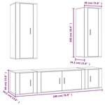 vidaXL Ensemble de meubles TV 5 Pièces Blanc brillant Bois d'ingénierie