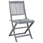 vidaXL Chaises pliables d'extérieur 4 Pièces avec coussins Bois d'acacia