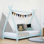 Lit tipi enfant NAKANA 90 x 190 bleu clair