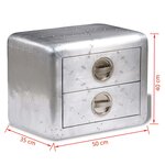 vidaXL Table de coin avec 2 tiroirs vintage style d'aviation
