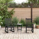 vidaXL Chaises à bascule enfants lot de 2 noir bois de peuplier massif
