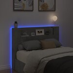 vidaXL Armoire tête de lit avec LED gris béton 140x16 5x103 5 cm