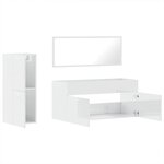 vidaXL Ensemble de meubles de salle de bain 3 Pièces blanc brillant