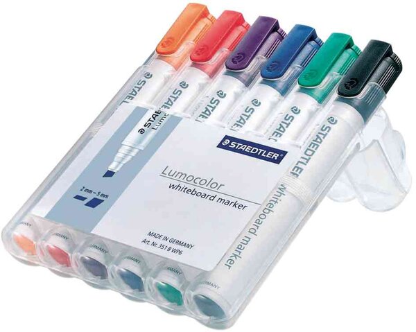 étui de 6 Marqueur tableau blanc 'Lumocolor 351' pointe ogive STAEDTLER