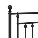 vidaXL Cadre de lit métal sans matelas et pied de lit noir 100x200 cm