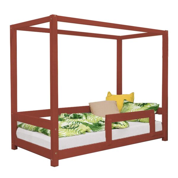 Lit cabane enfant BUNKY 80 x 160 rouge brique