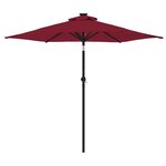 vidaXL Parasol de jardin avec mât en acier bordeaux 225x225x212 cm