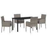 vidaXL Ensemble de jardin 5 pièces avec coussins gris en poly rattan