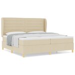 vidaXL Matelas avec cadre crème 200x200 cm tissu