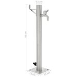 vidaXL Colonne à eau de jardin ronde Acier inoxydable 65 cm