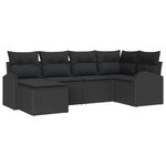 vidaXL Ensemble de Canapé de Jardin 6 pièces avec Coussins Noir Poly Rotin