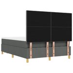 vidaXL Lit à ressorts avec Matelas & Banc Gris Foncé 160x200 cm Tissu