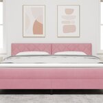 vidaXL Tête de lit LED Design Blocs Diamants Rose 180 cm Velours