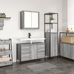 Ensemble de meubles de salle de bain 2 pièces vidaXL gris Sonoma en bois d'ingénierie