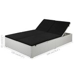 vidaXL Chaise longue avec coussin Résine tressée Noir