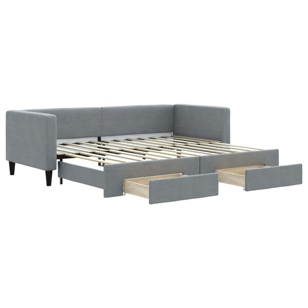 vidaXL Lit de jour avec gigogne et tiroirs sans matelas 80x200 cm