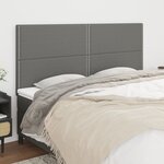 vidaXL Têtes de lit 4 Pièces Gris clair 90x5x78/88 cm Tissu