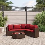vidaXL Salon de jardin avec coussins 6 Pièces marron résine tressée