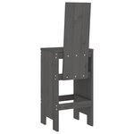 vidaXL Tabourets de bar lot de 2 gris 40x42x120 cm bois massif de pin